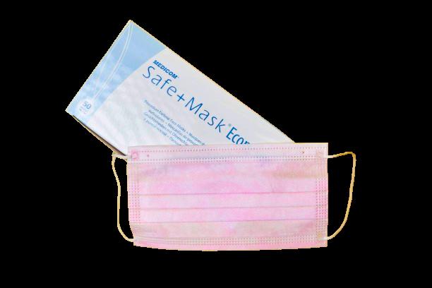 Процедурні маски з петлями для вух SAFE+MASK Economy, Рожевий